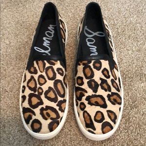 Sam Edelman calf hair animal print slip on